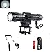 High Power 1000Lm Flashlight Set, One Mode Bright Tactical Light Torch Lamp with Pressure Switch, Battery, Charger, Mount for Camping Cycling Emerency Use