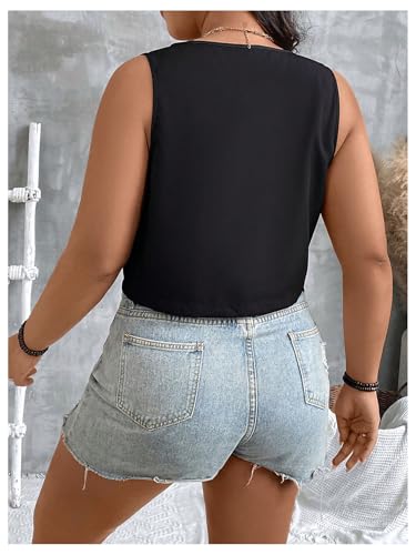 OYOANGLE Women's Plus Size Floral Embroidered Open Front Vintage Vest Sleeveless V Neck Cardigan Waistcoat2