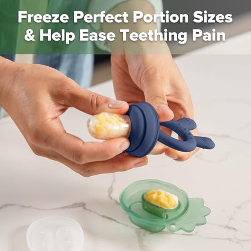 image for Haakaa Baby Fruit Food Feeder & Mini Freezer Nibble Tray Combo, Breast