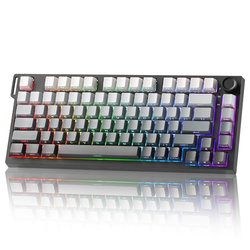 Image of YUNZII RT75 PRO Wireless Gaming Keyboard,Hall Effect Mechanical Rapid Trigger Magnetic Keyboard Bluetooth /USB-C /2.4G 8KHz Polling Rate,RGB Backlit,TGL /SOCD /DKS /MT (Gradient Black, Red Switch)