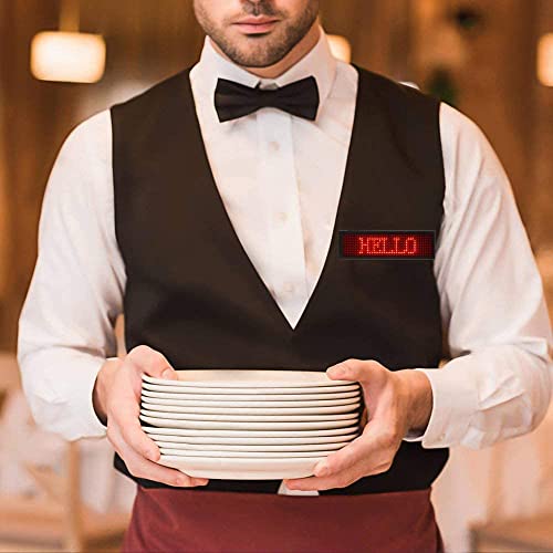 Led Name Badge For Business, Usb Programming Digital Display 44 X 11 Pixels Use Rechargeable Led Card Screen For Bar Hotel Party Supermarket School And Restaurant #TOP5