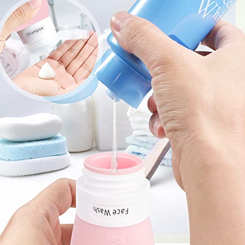 Insfit Portable Travel Bottles, Tsa Carry On Approved Toiletries Containers, 2 Ounce Leak Proof Squeezable Silicone Tubes, Refillable Travel Accessories For Shampoo Body Wash Liquids 4 Pack #TOP5