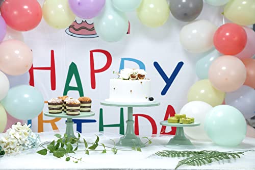 Lifestival Set Of 3 Green Cake Stand Round Metal Dessert Table Stands Display Plate For Party Wedding Birthday Baby Shower Celebration Home Decoration #TOP6