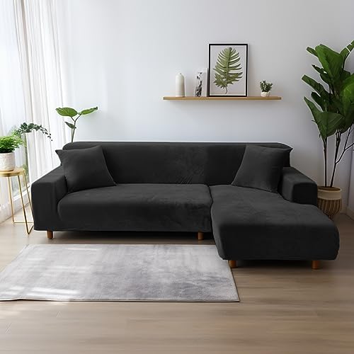 Housse de canapé extensible en velours épais pour canapé L - 7