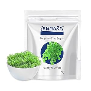 Seetrauben 25 g – Getrocknete Algen (grüner Kaviar) – Vegan, natürlich – Knackiger Algensnack – Dehydrierter Seetang