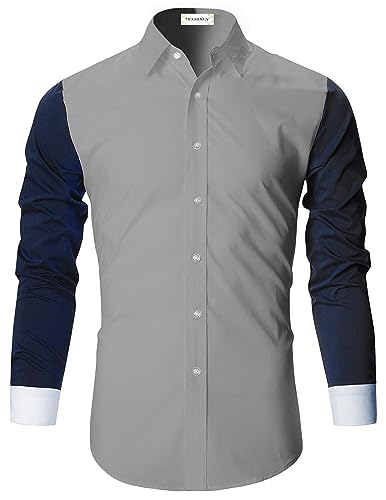 Image of Dimmy Men's Cotton Blend Regular Fit Solid Casual Shirt Grey