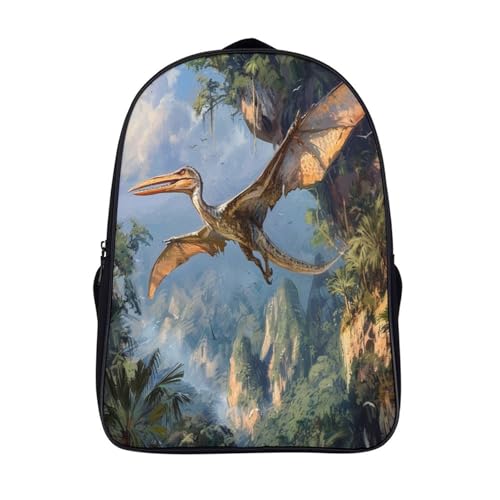 Mochila escuela viajar colegio Flame Pterosaur impermeable para mujer y estudiantes
