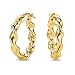 Produktbild MIORE Handgefertigt in Italien, Ohrringe Silber 925, Chunky Hoops 30 mm Durchmesser, Vergoldet 18K Gold, Runde Creolen Damen