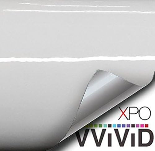 VViViD White High Gloss Realistic Paint-Like Microfinish Vinyl Wrap Roll XPO Air Release Technology (50ft x 5ft (Full Car Wrap Roll))