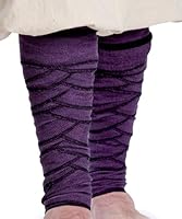 HEMAD Wikinger Wadenwickel Bein-Wickel Winingas Fischgrät-Muster Paar 100% Baumwolle Modell: Hodur, Fischgrätenmuster Lila-Schwarz