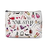 1PCS Nail Polish Organiser Bag Canvas Large Capacity 9x7in Portable Storage Case for Women Girls Manicurist DIY Travel Nail Accessories