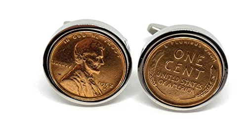Boutons de manchette en forme de Cent américain de 1952 pour un 70e anniversaire Cover