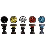 Amaren Classic Clay Hookah Bowl – 4-Hole Egyptian Style, Hand-Finished with Glazed Interior, Even Heat & Smooth Draw, Foil & Most HMD Compatible, Universal Grommet Fit [Multiple Colors]