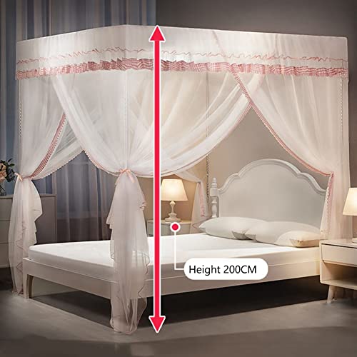 Mosquitera con dosel para cama de 150 cm y estructura de metal para dormitorio 4