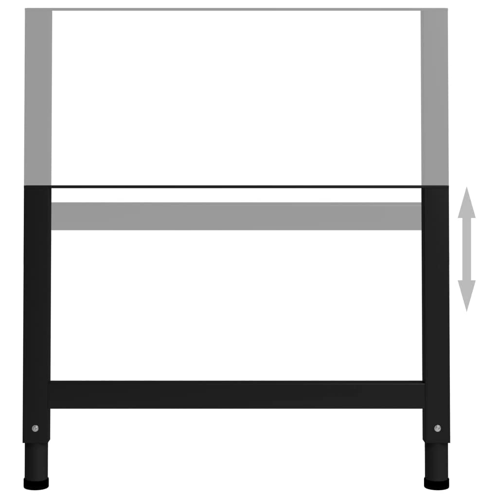 2 supporti per banco da lavoro in metallo, regolabili in altezza, 69-95,5 cm, telaio da tavolo verniciato a polvere, robusto, per banco da lavoro, officina e area di lavoro fai da te
