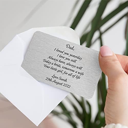 Personalised Sentimental Keepsake Father of the Bride Metal Wallet Card Wedding Gift from Daughter
