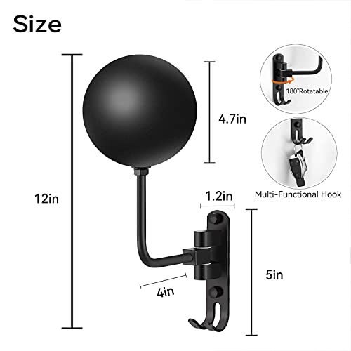 Motorcycle Helmet Rack, 180 ° Rotating Multifunctional Helmet Bracket Wall-Mounted With 2 Hooks For Hanging Helmet, Gloves, Backpack, Riding Clothes, Motorcycle Helmet Accessories Storage Black-2Pcs #TOP2