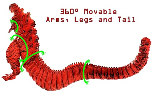 TwCare Legendary Shin Fire Godzilla, Flaming Movie Series Movable Joints Burning Action Figures Soft