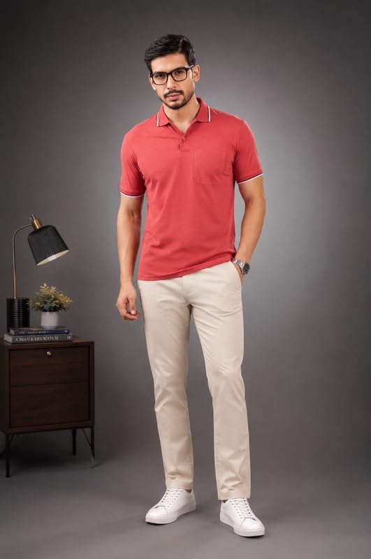 Image of Pro Riders Urban Men's Cotton Rich Polo T-Shirt with Pocket |Regular Fit| Office