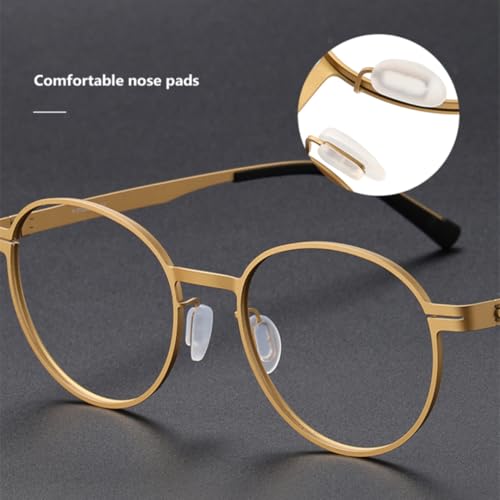 Monture en titane pur : lunettes rondes rétro ultralégères argent - 4
