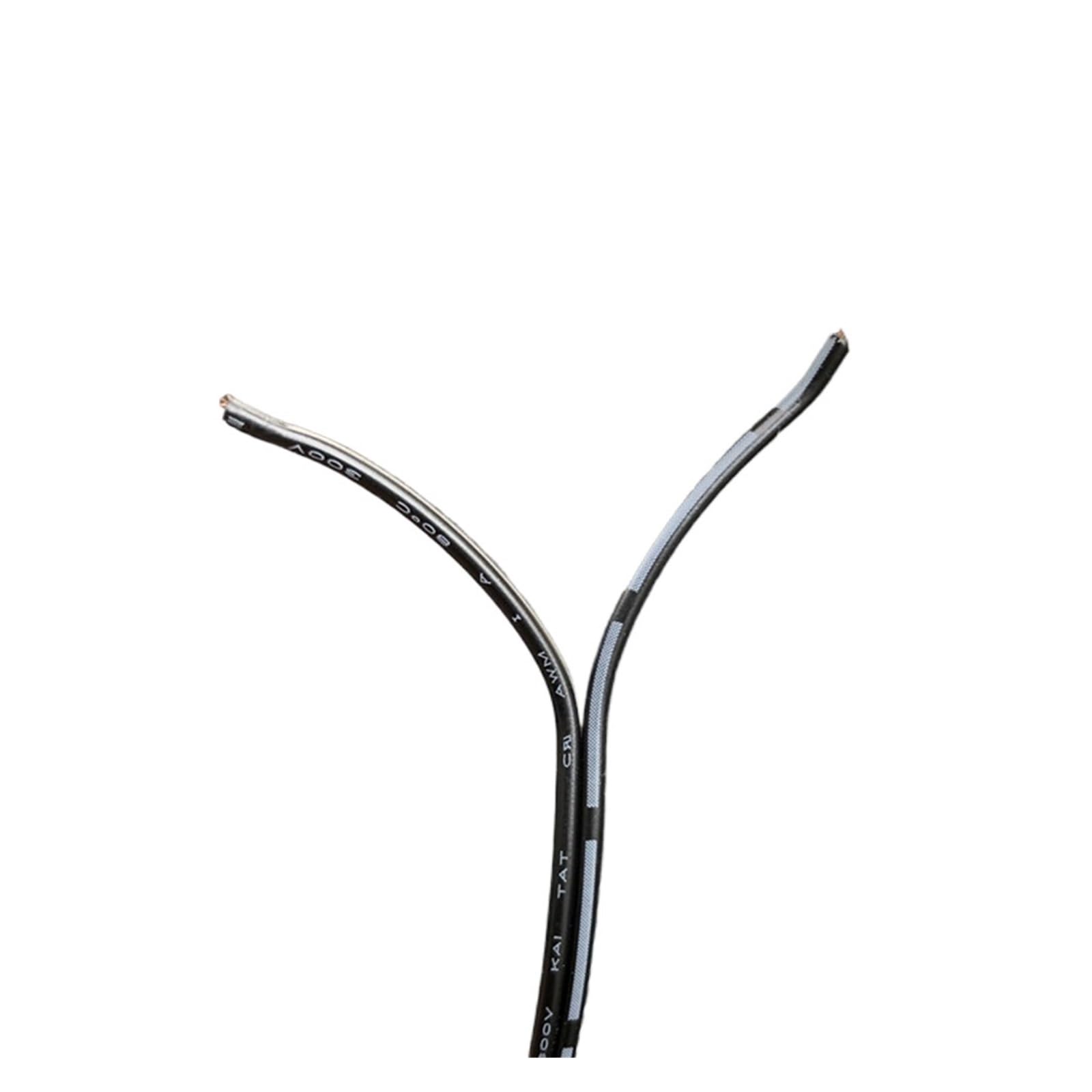 Fili e Cavi UL (PVC) Cavo Parallelo Nero AWG24 Doppio Linea parallela fiammata Zebra Crossing Cavo for Altoparlanti Quadrato 0,22 for L+E+D/Cartellone pubblicitario/Riparazione Auto(50 Meters)