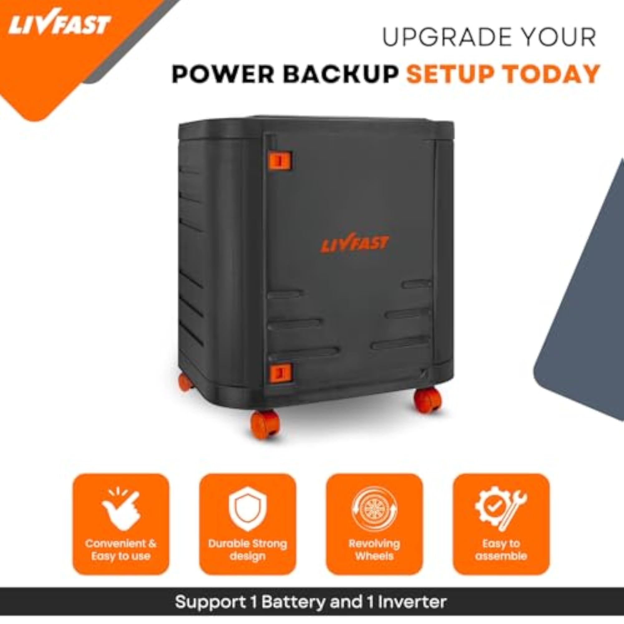 Inverter Battery Trolley with Covered Box