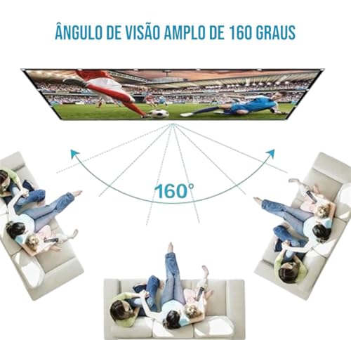 Tela projeção 120 Polegadas Full HD 4K Com Ilhos 2,4m Area Externa e Interna Projetor Cinema Filmes