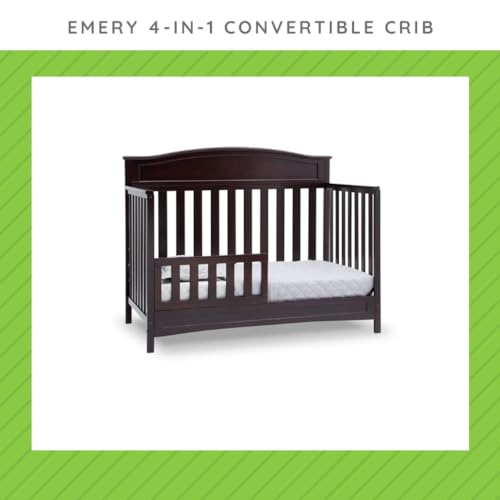 Toddler Bed Safety Guard Rail Compatible with Delta Children Convertible Cribs - Solid Wood Rail for Convertible Crib to Toddler Bed Conversion - Safety Guard Rail (Dark Chocolate - 207, #0080)