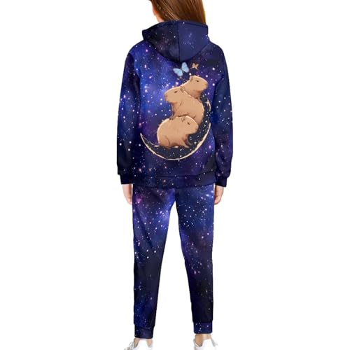 Xpyiqun Tracksuits Girls Outfits Size 5-12 Years Kids 2 Piece Pullover Sweatshirt and Sweatpants Long Sleeve Hoodies2