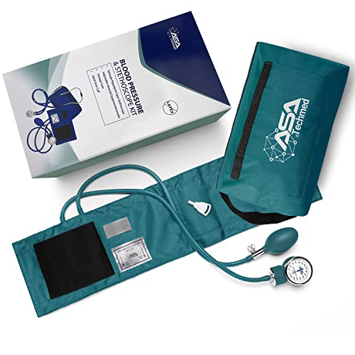 Asa Techmed Dual Head Sprague Stethoscope And Sphygmomanometer Manual Blood Pressure Cuff Set With Case, Gift For Medical Students, Doctors, Nurses, Emt And Paramedics, Teal #TOP6