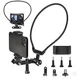 Action Camera Selfie Neck Holder Mount for GoPro Hero AKASO DJI Action Camera and Cell Phone Neck Mount Phone Holder for Filming Video Shoot Accessories