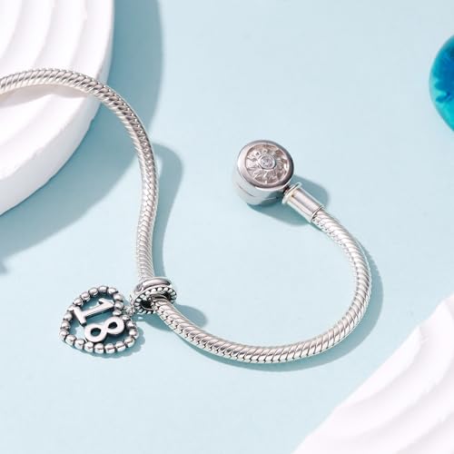 Image of 925 Sterling Silver Number Charm fits Pandora, Gift for Women
