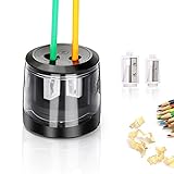 Electric Pencil Sharpeners with Dual Holes 6-8mm & 9-12mm, Automatic Sharpener for No.2 and Colored Pencils, Powered by USB or Battery Operated for Classroom,Home, Office, Artist, Students