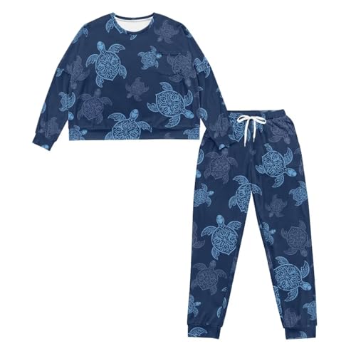 Image of Women's Pajamas Set Soft 2 Piece Loungewear Long Sleeve Pj Set Matching Sleepwear with Pockets for Women Plus Size