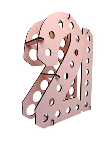Image of Lumber Reveal USA Pink 21 Shot Bottle Holder | 21st Birthday Decorations | Unique 21st Birthday Gifts | Holds 21 Shooter Bottles | Assembly Required