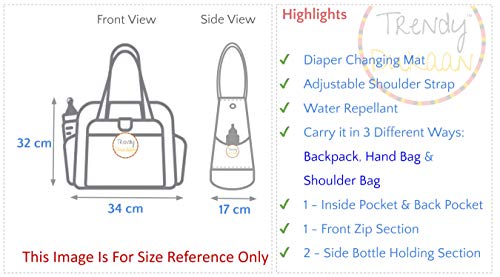 Image of Diaper Bag /Mother Backpack for Travel with Diaper Changing Mat (Polka Brown)