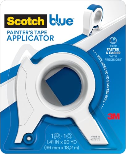 Image of ScotchBlue Painters Applicator,Applies Painter's Tape in Continuous Strip,Paint-Tape Applicator for Trim,Windows and Door Frames,1.41 Inches x 20 Yards,1 Starter Roll,(Pack of 6)