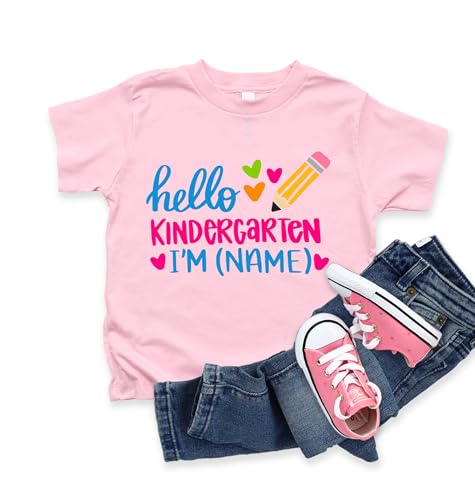 Kindergarten Shirt, Hello Kindergarten, First Day Of School Outfit, Personalized Name Shirt, Back To School, Kinder Shirts, Kindergarten Tee
