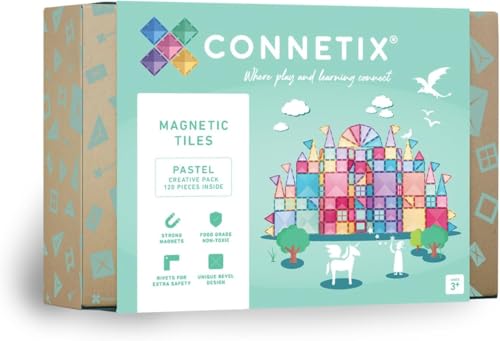 Connetix Magnetische Fliesen Pastell Kreativpaket, 120 Stück