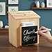ZENFUN Wooden Suggestion Box with 50 Free Suggestion Cards, Natural Pinewood Ballot Comment Box Donation Box with Locking Hinged Lid for Countertop or Wall Mounted, 8.6