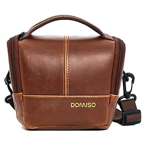 DOMISO Wasserdicht Kameratasche Universal Schultertasche Stoßfest Kompakte PU Leder Fototasche Camera Case Cover