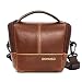 Produktbild DOMISO Wasserdicht Kameratasche Universal Schultertasche Stoßfest Kompakte PU Leder Fototasche Camera Case für Digitalkamera Kompaktkamera Bridgekamera,Dunkelbraun
