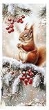 Pintar por Numeros Adultos Animal Pintura por Numeros Adultos, Lienzos para Pintar con Numbers con Pinceles y Pigmento Acrílico, DIY Óleo de Lienzo Kit Ardilla 50 X 100cm, Decoración del Hogar Y1225