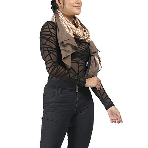 Image of AQVA Printed Cotton Scarf, Soft Scarves Stoles for Summer & Winter for Women & Girls (Size: 75 x 43 Inches)