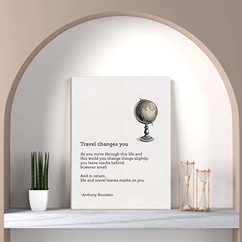 Lexsivo Inspirational Travel Changes You Quote Print Canvas Wall Art Home Office Decor Motivational Travel Quote Painting 12X15 Canvas Poster Framed Ready To Hang #TOP4