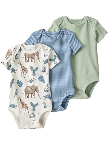 Image of little planet by carter's unisex-baby 3-pack Short Sleeve Bodysuits Made With Organic Cotton