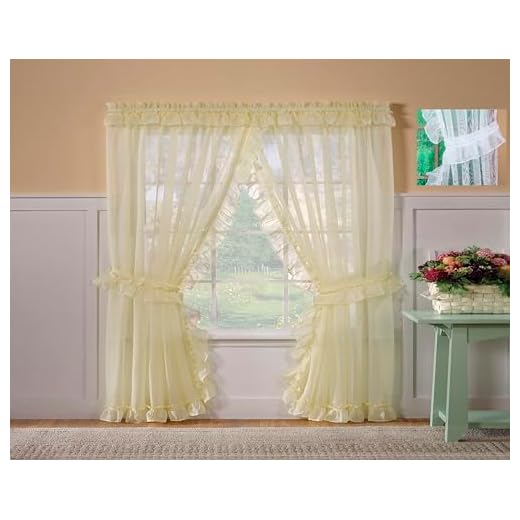 Emelia SHEER Priscilla Curtain 96'' x 84'' long - Color : White