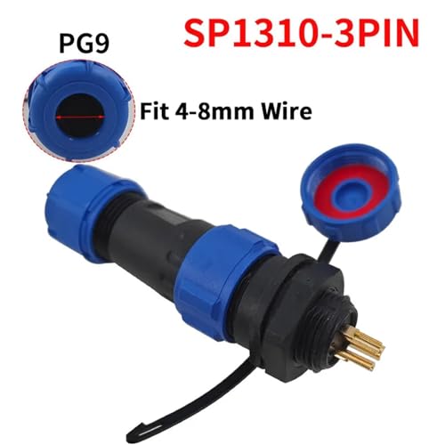 Conector impermeable SP1310 de 3 pines con sellado hermético PG9 2
