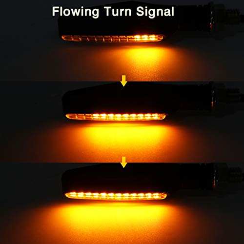 Livtee Super Bright 4Pcs Motorcycle Indicators Flowing Led Turn Signal Lights 12V For Motorbike Scooter Quad Cruiser Off Road, Amber Yellow #TOP23
