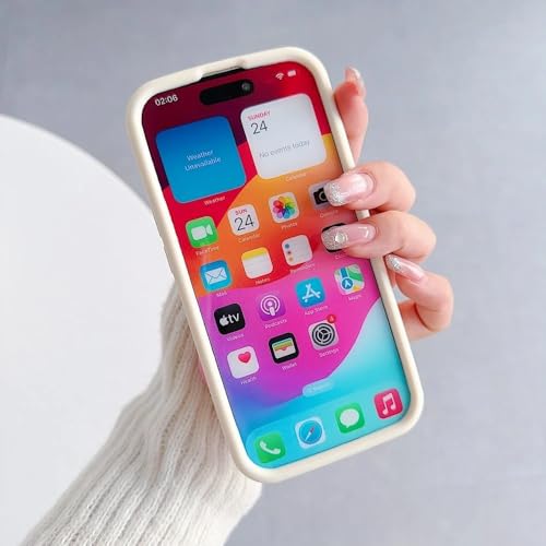 Image of MIDOS Cute 3D Cherry Heart Charm Phone Case for iPhone 14 Pro Max Soft Silicone Protective Cover with Pastel Hearts and Bow Design Girls Case for iPhone 14 Pro Max